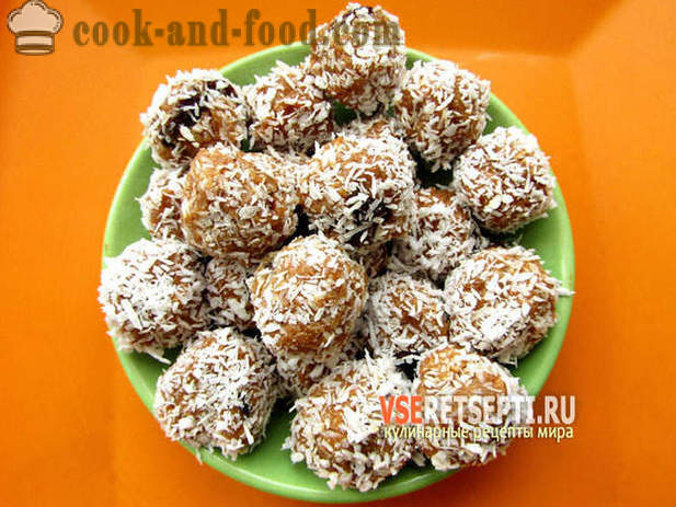 Recept snoepjes uit kokos met gecondenseerde melk en rozijnen