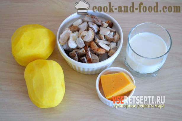 Aardappel ovenschotel met champignons en kaas