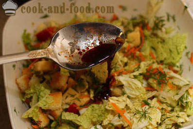 Recept salade van Chinese kool met kaas en croutons