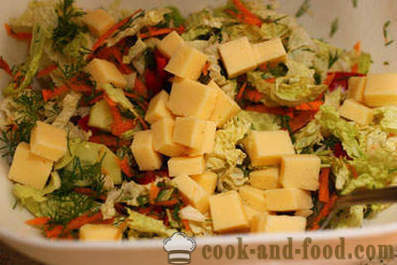 Recept salade van Chinese kool met kaas en croutons
