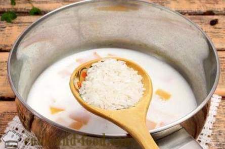 Pompoen pap van rijst melk