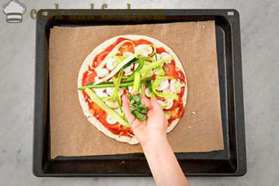 Recept pizza met courgette en paddestoelen