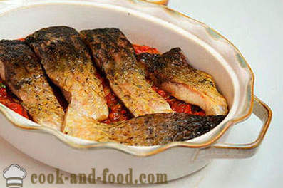 Vis gebakken met groenten in de oven
