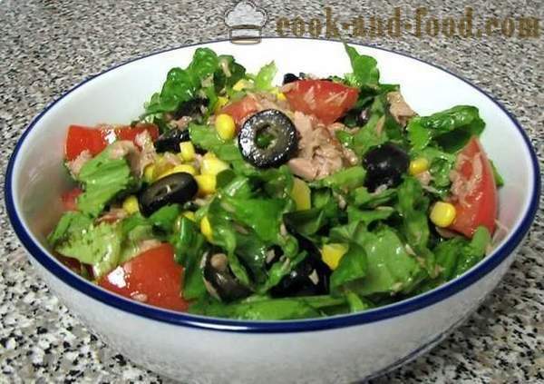 Groene salade met tonijn