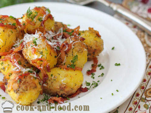 Gebakken aardappelen met kaas in de oven