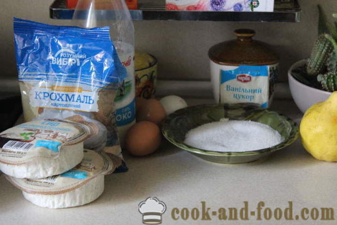 Vanille cake met peren en kaas in mallen - hoe je een taart gemaakt van kwark en peren in het huis, stap voor stap recept foto's te bakken