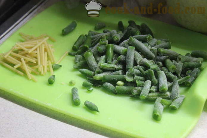 Meatless groentesoep met groene bonen - hoe je een groentesoep thuis, stap voor stap recept foto's te koken