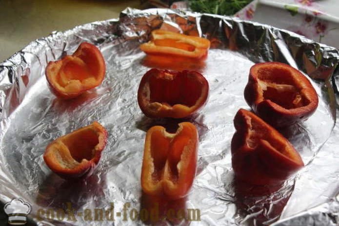 Gevulde paprika's met gehakt met gehakte selderij - zoals gebakken gevulde paprika's in de oven, met een stap voor stap recept foto's