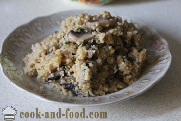 Meatless bijgerecht van couscous - hoe couscous koken in een pan, met een stap voor stap recept foto's