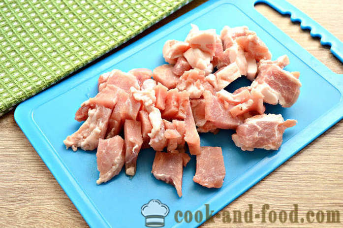 Smakelijke varkensvlees jus met bloem - hoe om te koken vlees jus varkensvlees aan boekweit, stap voor stap recept foto's