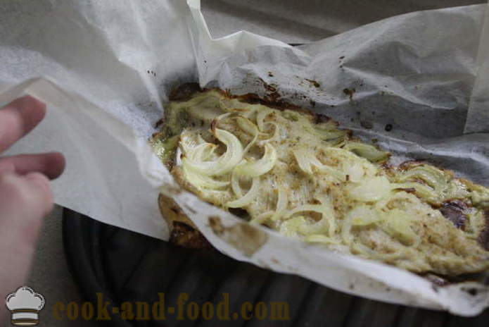Pike filet in de oven met uien en room - hoe je een heerlijke filet van snoek koken, stap voor stap recept foto's
