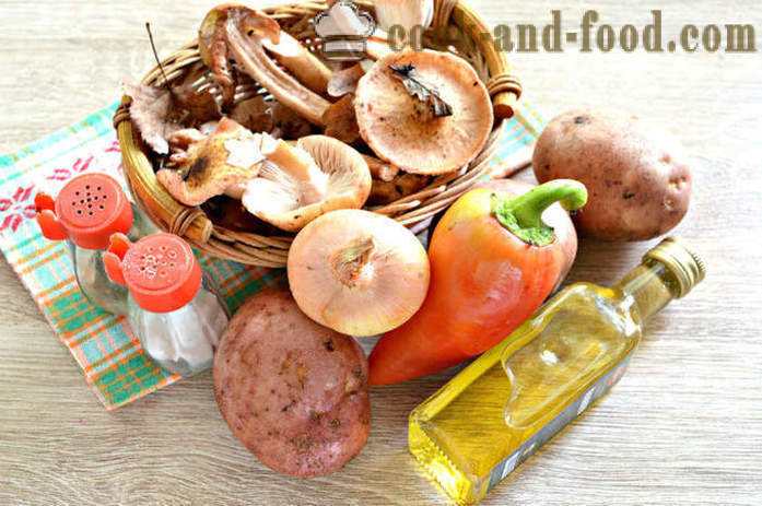 Verse paddestoelen gebakken met aardappelen - hoe champignons met aardappelen bakken in een koekenpan, een stap voor stap recept foto's
