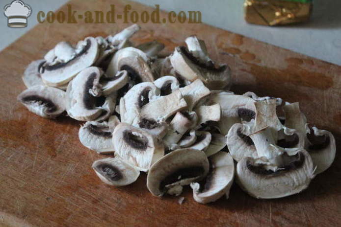 Mushroom soep met kaas - hoe kaas soep met champignons heel snel lekker koken, met een stap voor stap recept foto's