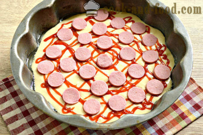 Zelfgemaakte pizza op een beslag zonder gist - hoe snel een pizza in een pizzeria te bereiden, een stap voor stap recept foto's