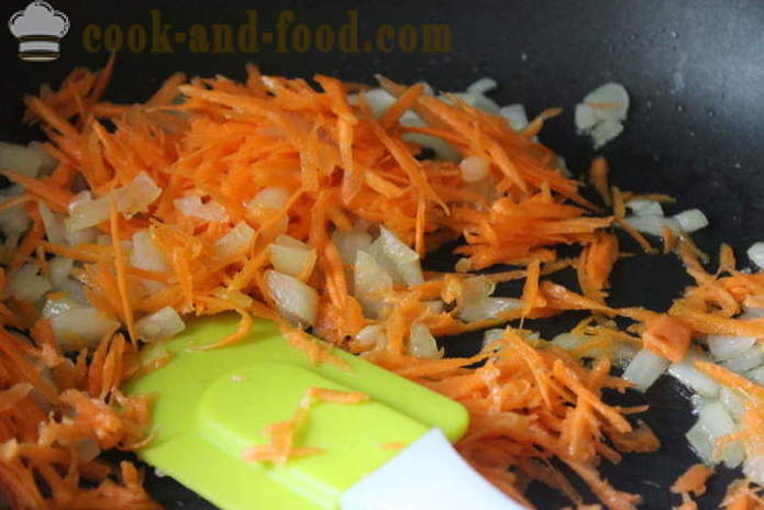 Geroosterde kip lever in zure room, wortelen en uien - hoe je een heerlijke kippenlevertjes koken in de oven, met een stap voor stap recept foto's