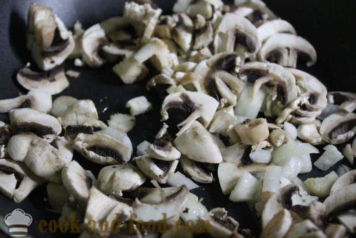 Rolled kipfilet gevuld met champignons en aardappelen - hoe rollen van kip, met een stap voor stap recept foto's