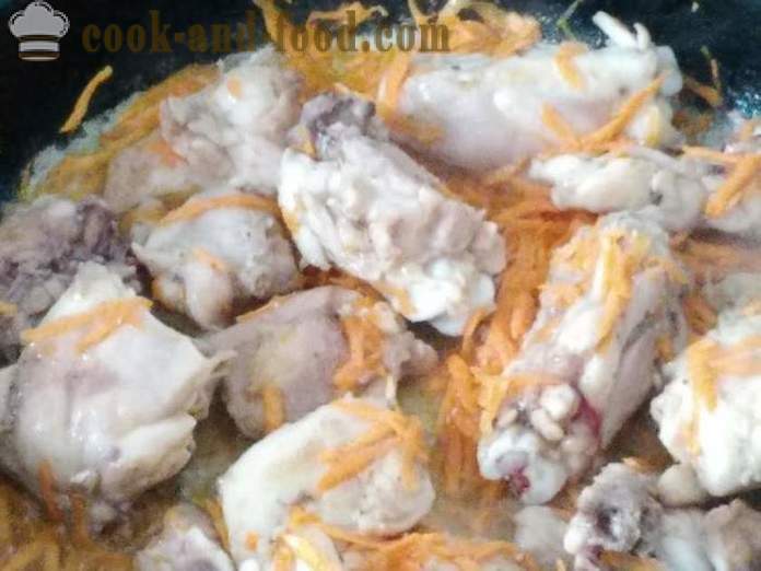 Heerlijke kip pilaf parelgort en kippendijen - hoe je een kip pilaf met gerst, een stap voor stap recept foto's maken