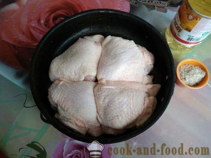 Kippendijen in de oven - als een heerlijke gebakken kip dijen in de oven, met een stap voor stap recept foto's