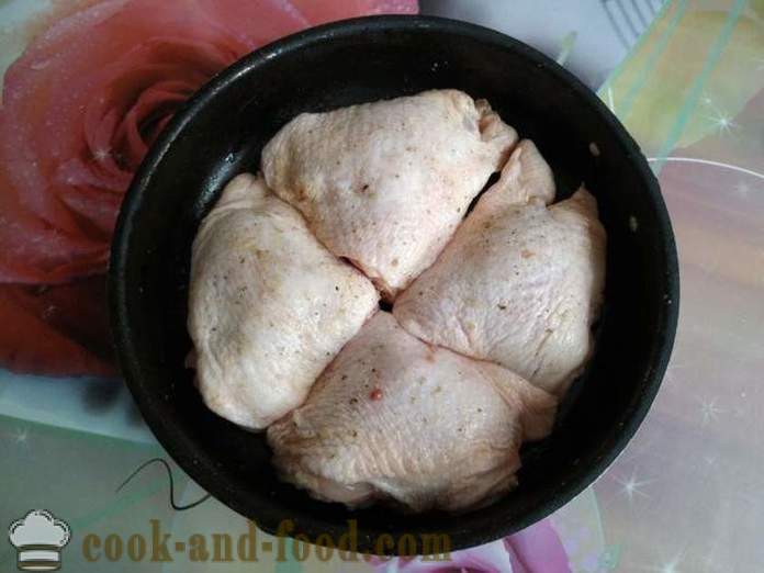 Kippendijen in de oven - als een heerlijke gebakken kip dijen in de oven, met een stap voor stap recept foto's