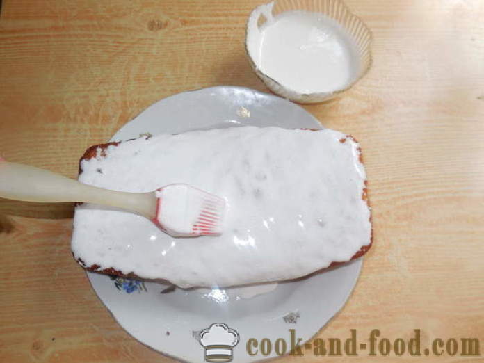 Icing met gelatine voor Pasen cake - hoe je het glazuur zonder eieren, stap voor stap recept foto's voor te bereiden