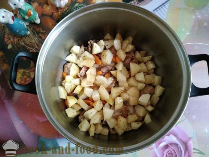 Stoofvlees met aardappelen en courgettes - hoe je een heerlijke groente stoofpot met courgette, een stap voor stap recept foto's te koken