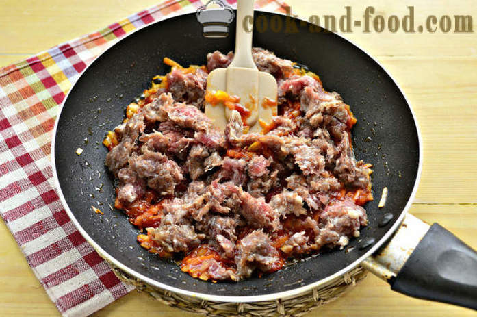 Heerlijke boekweithavermoutpap met vlees op een koekenpan - hoe boekweit pap koken met vlees, een stap voor stap recept foto's