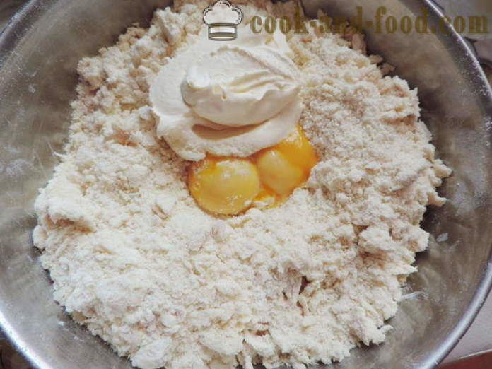 Shortbread gistdeeg voor de taart, taarten, gebak of bagels - hoe zand-gistdeeg, een stap voor stap recept foto's maken