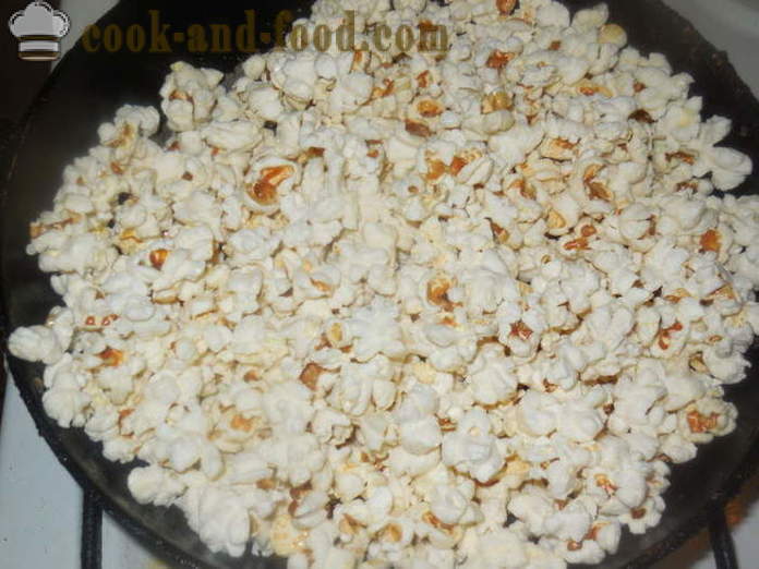 Zoute en zoete popcorn in een pan - hoe je popcorn thuis op de juiste stap voor stap recept foto's maken