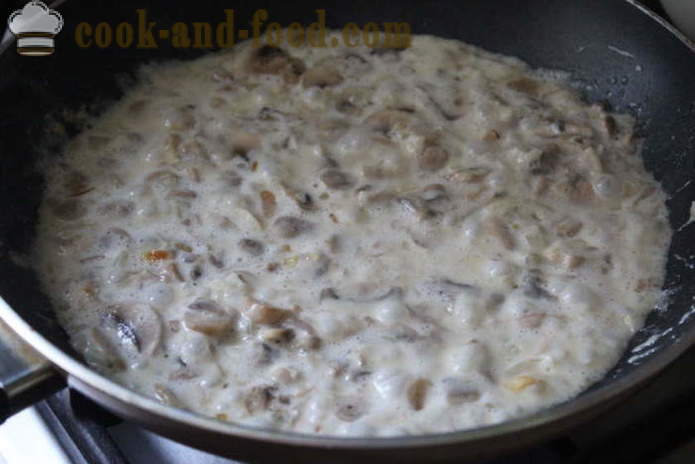 Champignonroomsaus - hoe je een champignonsaus met paddestoelen, een stap voor stap recept foto's te koken