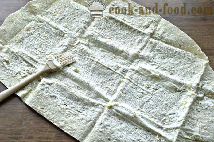 Enveloppen van pita met kaas en kruiden - hoe enveloppen maken van lavash met kaas, een stap voor stap recept foto's