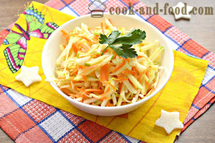 Salade van radijs en wortel, appel en kool - hoe je een salade van radijs en boter te bereiden, met een stap voor stap recept foto's