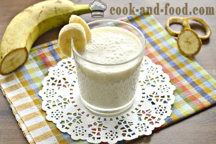 Banaan smoothie met havervlokken - hoe je een banaan smoothie met melk en havermout in een blender, een stap voor stap recept foto's