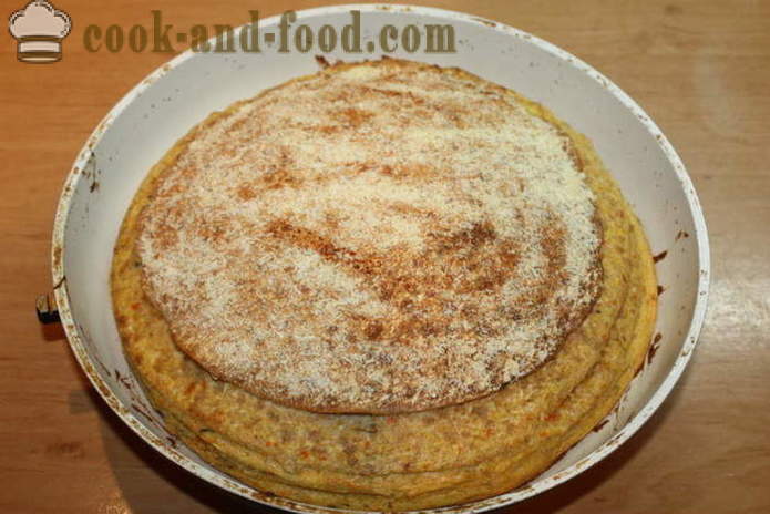 Cheese cake van dunne pita met kipfilet - hoe je een taart te maken van lavash met het vullen in de oven, met een stap voor stap recept foto's