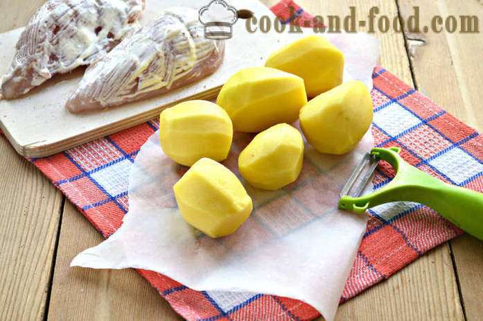 Gebakken aardappelen met kip en tomaat - hoe kip bakken in de oven met aardappelen, een stap voor stap recept foto's