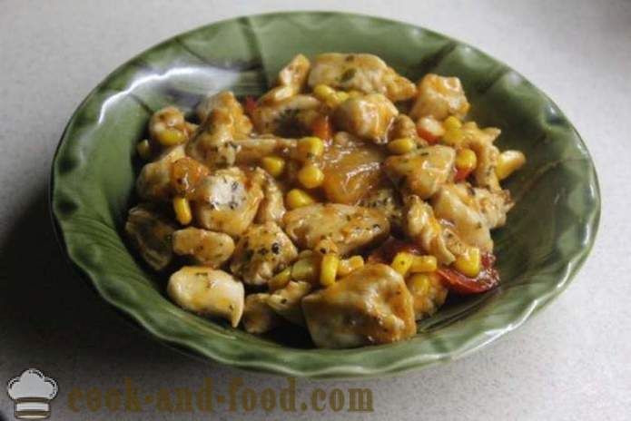 Kip in Chinese zoetzure saus - hoe je een kip in het Chinees, een stap voor stap recept foto's te koken