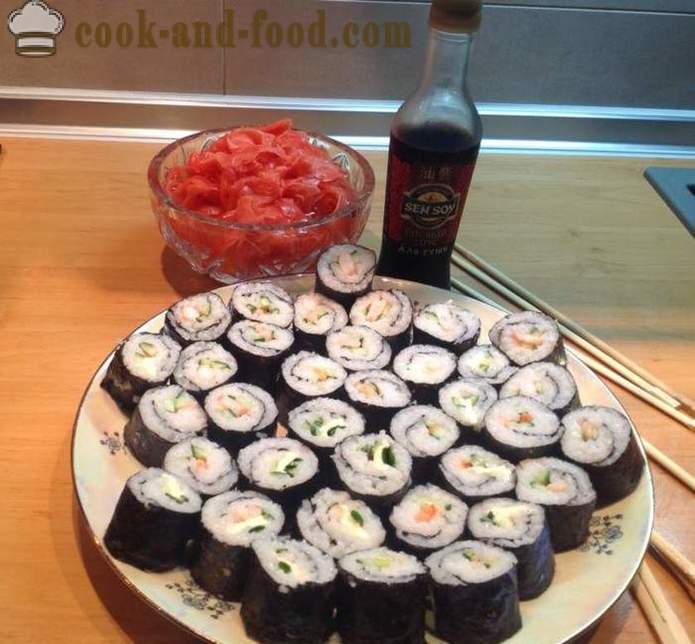 Heerlijke en eenvoudige toppings voor sushi - hoe sushi thuis, stap voor stap recept foto's maken