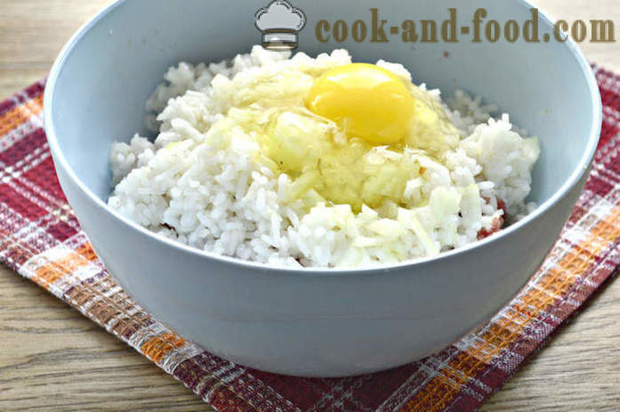 Gehaktballen gemalen rundvlees met rijst in een pan - hoe gehaktballetjes van rundergehakt en jus koken, met een stap voor stap recept foto's