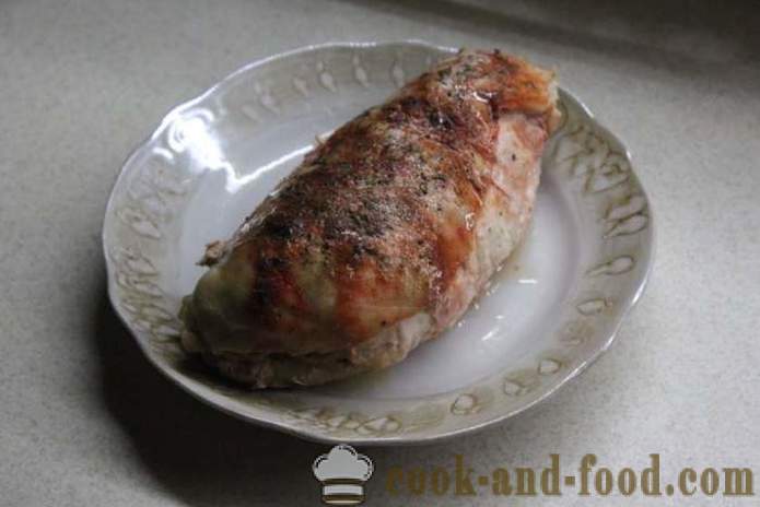 Zelfgemaakte kip roll in folie - hoe je een kip roll te maken thuis, stap voor stap recept foto's