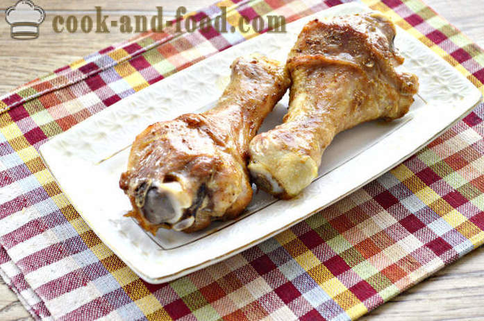 Heerlijke kip drumsticks in de oven - als een heerlijke gebakken kip drumstick, een stap voor stap recept foto's