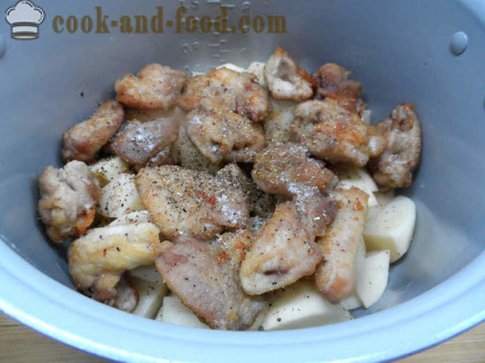 Smakelijke gebraden met aardappelen in de oven - hoe je een gebraden met aardappelen, vlees en champignons, een stap voor stap recept foto's te koken