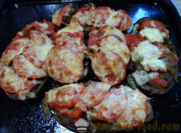 Aubergine gevuld met gebakken in de oven - zoals aubergine bakken in de oven, met een stap voor stap recept foto's