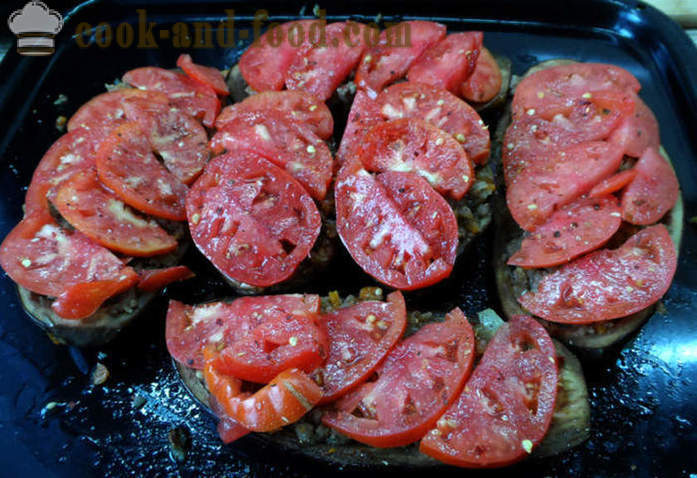 Aubergine gevuld met gebakken in de oven - zoals aubergine bakken in de oven, met een stap voor stap recept foto's