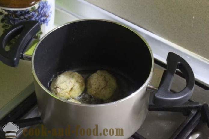 Ballen van aardappels met kaas en kruiden in de olie - hoe aardappelballen maken met kaas, een stap voor stap recept foto's
