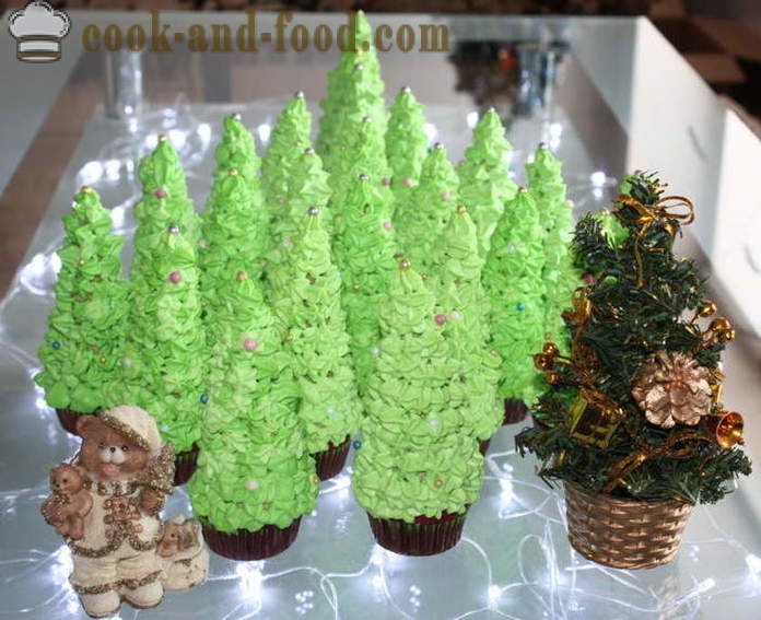 Kersttaarten kerstbomen - hoe Kerstmis cakes koken kerstbomen thuis stap voor stap recept foto's