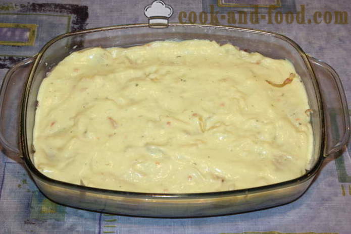 Lasagne met kip en kaassaus en melk - hoe lasagne koken thuis in de oven, met een stap voor stap recept foto's