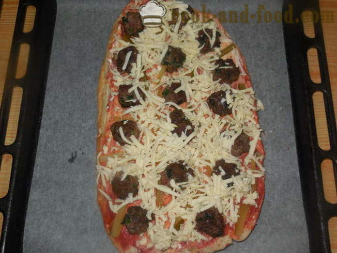 Lazy dikke pita pizza in de oven - hoe om te koken van de afgewerkte pita pizza, een stap voor stap recept foto's