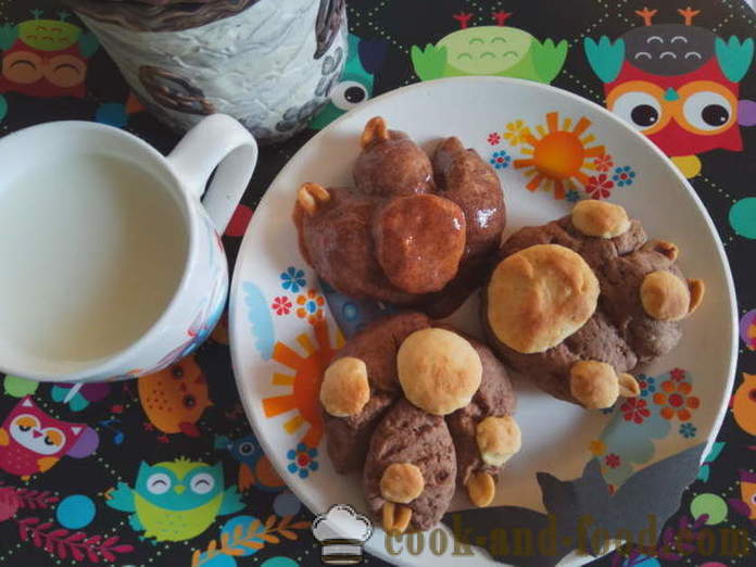 Chocolate gingerbread voor Halloween - hoe cookies te maken voor Halloween met zijn handen, stap voor stap recept foto's