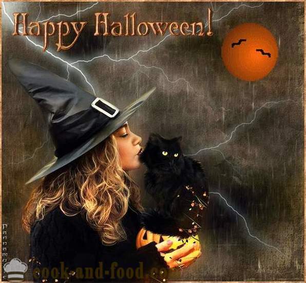Scary kaarten Halloween met middag - foto's en ansichtkaarten voor Halloween gratis