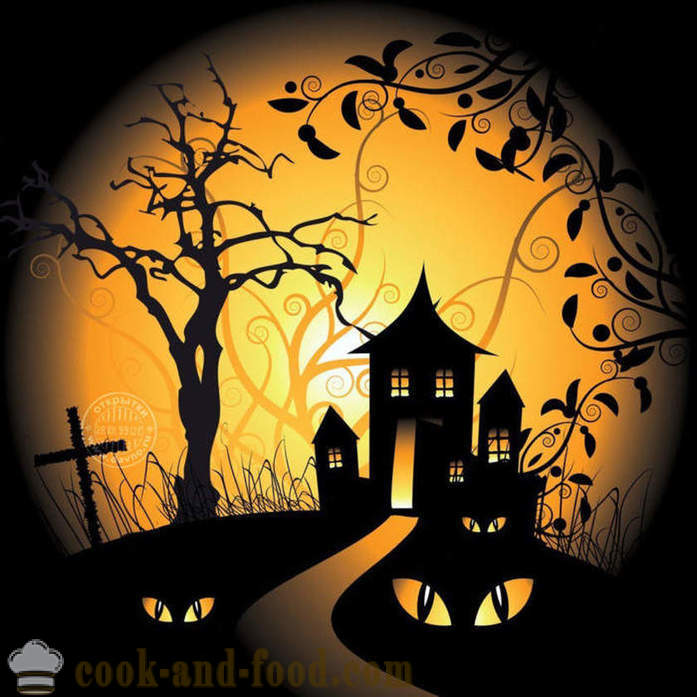 Scary kaarten Halloween met middag - foto's en ansichtkaarten voor Halloween gratis