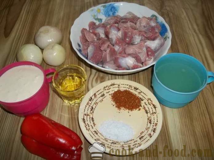 Ventrikels kip gestoofd in roomsaus in een pan - hoe je een heerlijke kip ventrikels te koken, een stap voor stap recept foto's